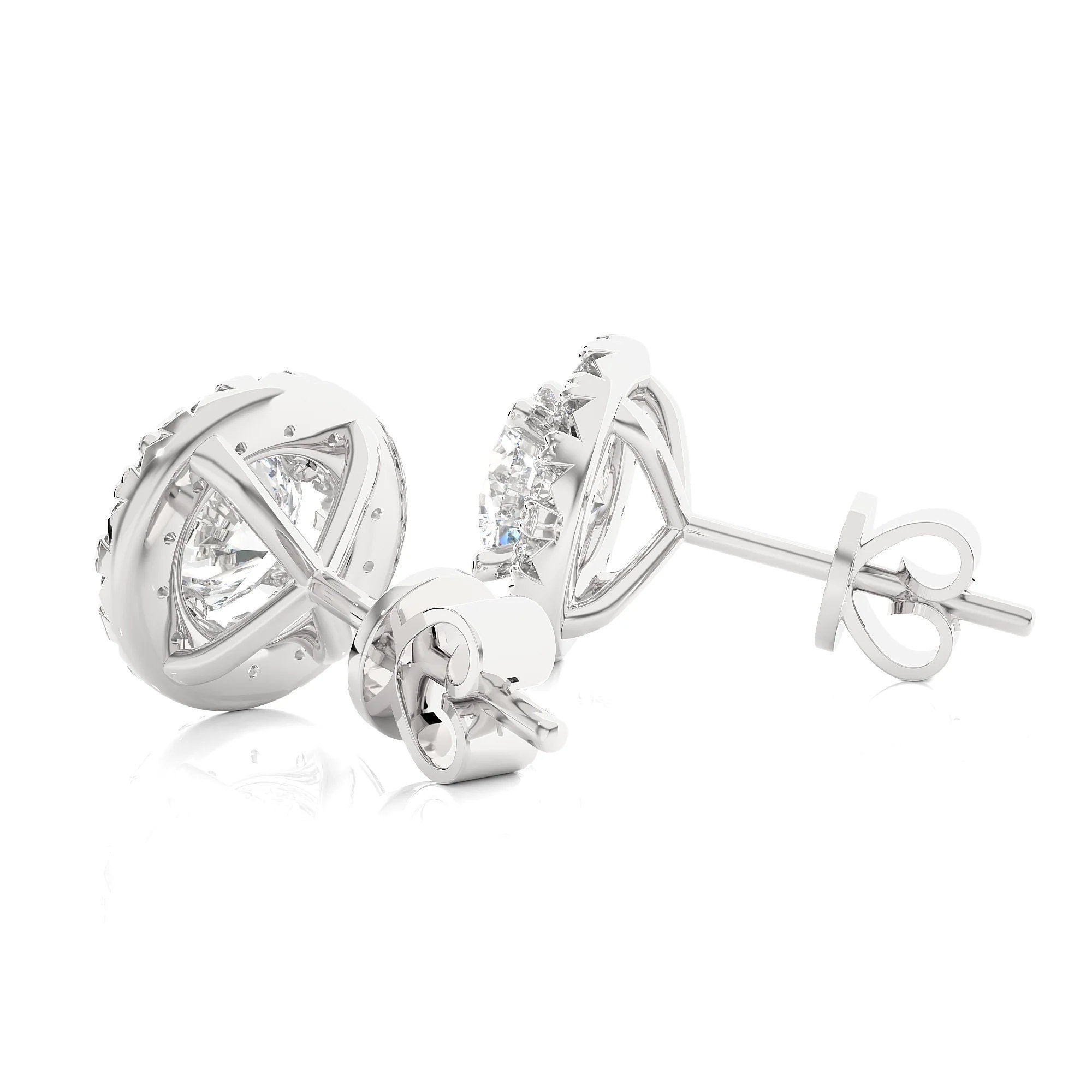 0.25–4.00 TCW Round Cut EF VS/SI Lab-Grown Diamond Halo Stud Earrings Elegant Gifts for Women, Perfect for Birthdays & Anniversaries